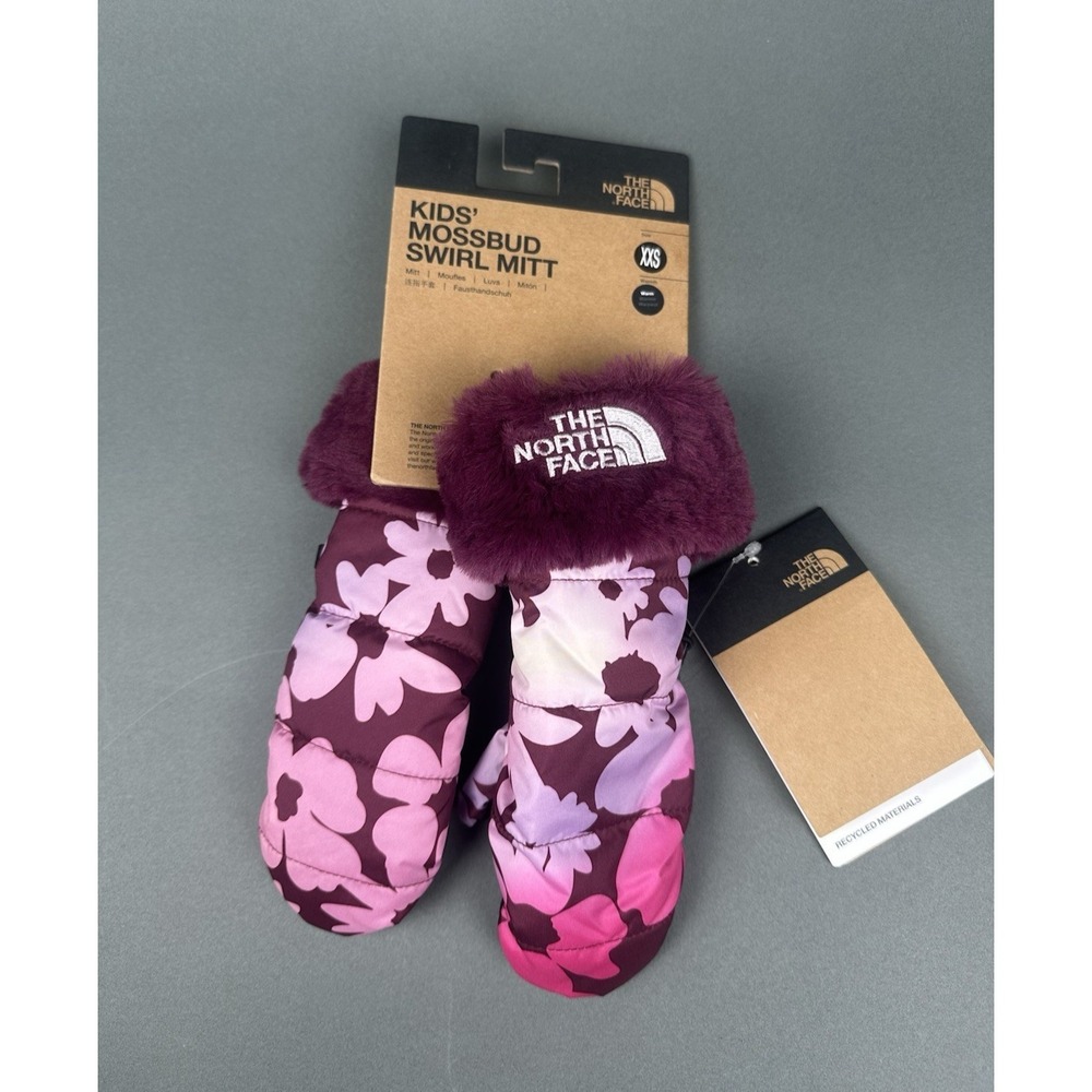 The North Face Kids' Mossbud Swirl Boysenberry Gradient Mittens Size XXS NEW